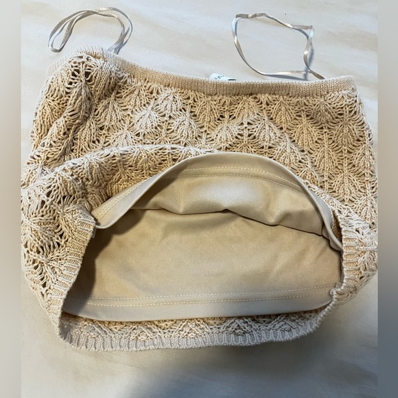 Crochet Knit Tan Tube Top Size M - Picture 2 of 3